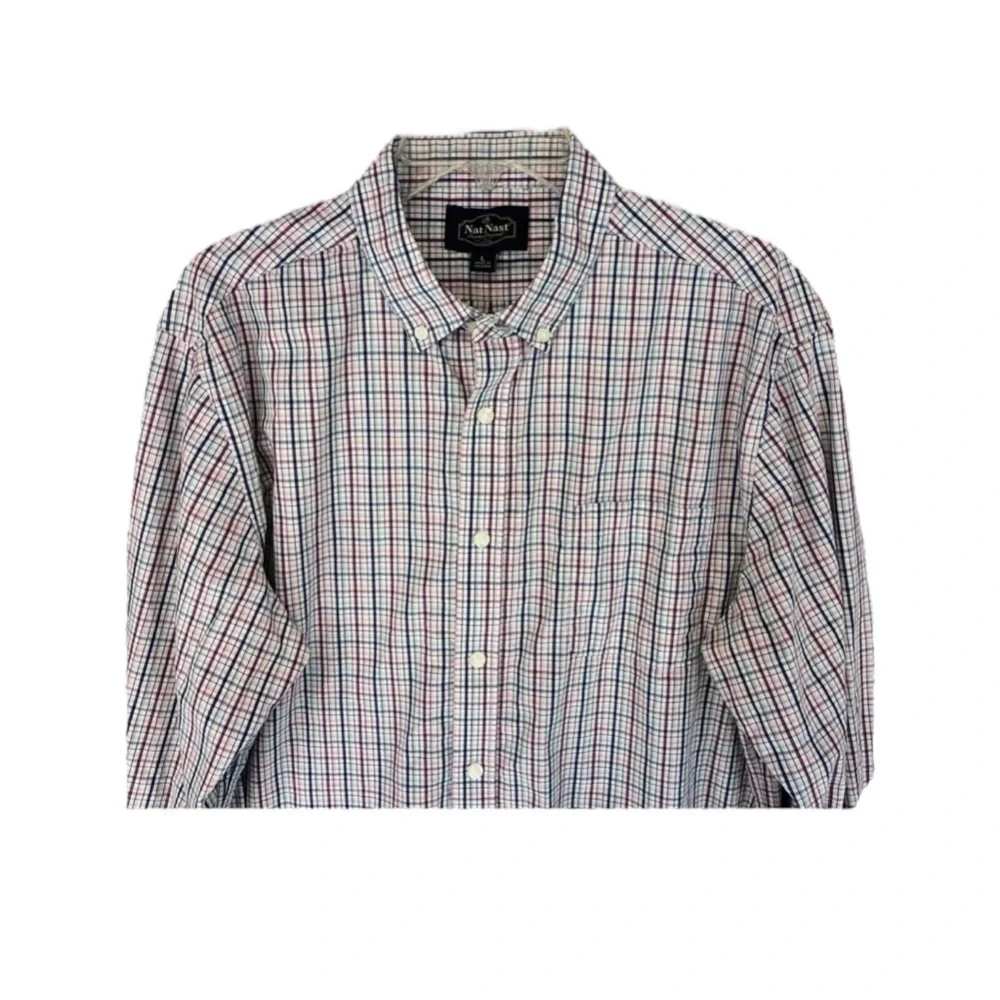 NAT NAST Luxury Originals L/S Button Down Checked Shirt Size Medium